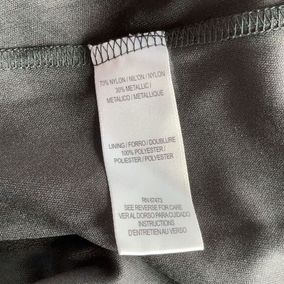 Danny and Nicole Sleeveless High-Low Fit Flare Dress Size 14W Color Black/Silver - Picture 11 of 12